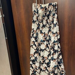 Abercrombie Floral Long Strapless Dress